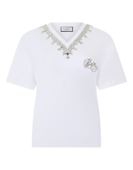 Man Fit V-Neck T-Shirt Crystals - Image 1