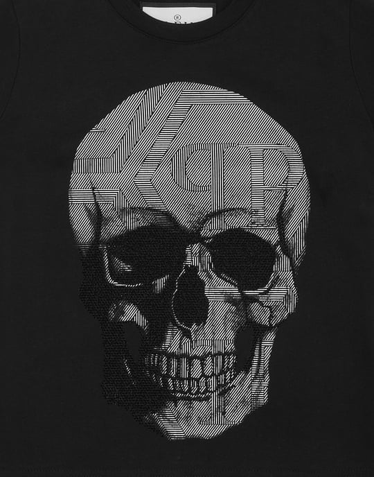 Jersey T-Shirt Round Neck Ss Strass Skull - Image 2