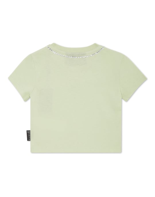 Cropped T-Shirt Strass Round Neck Ss - Image 3