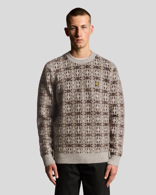 Jersey de punto intarsia cepillado Lyle & Scott - Gris - Image 1