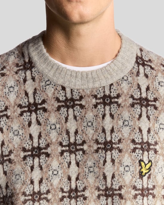 Jersey de punto intarsia cepillado Lyle & Scott - Gris - Image 3