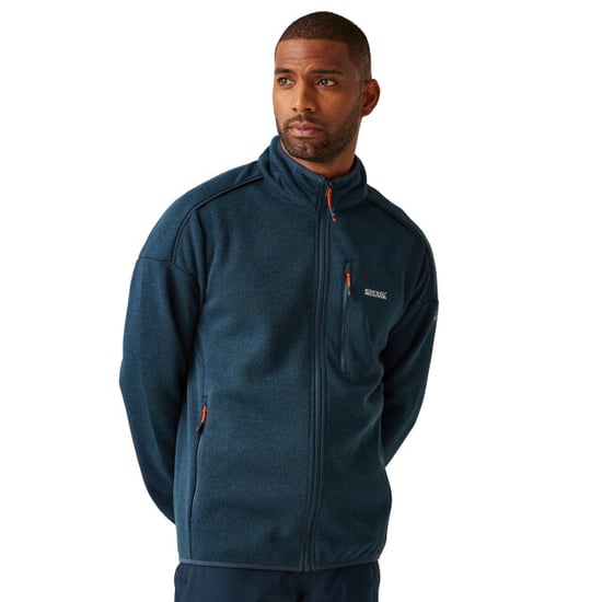 Regatta Mens Kames Full Zip Fleece Jacket (Moonlight Denim/Tangerine Tango) - Image 4