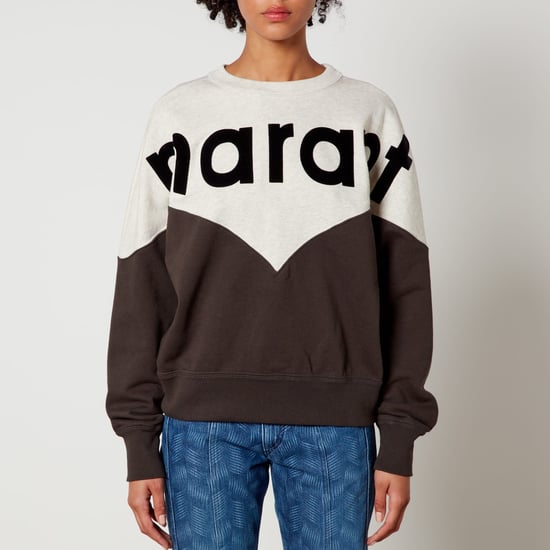 Sudadera bicolor con logo Isabel Marant Étoile Houston para mujer en marrón/blanco - Image 1