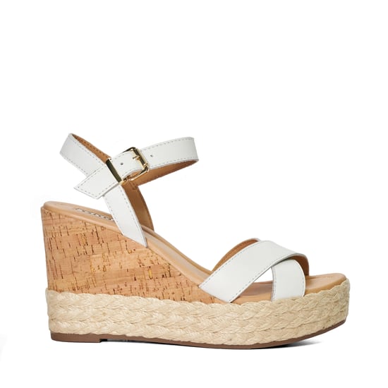 Dune Ladies Kindest - Cork And Woven Wedge Sandals - Image 1