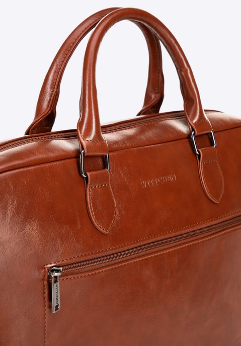 Bolso Wittchen para portátil de 16 pulgadas para hombre, piel sintética, marrón, piel ecológica - Image 6
