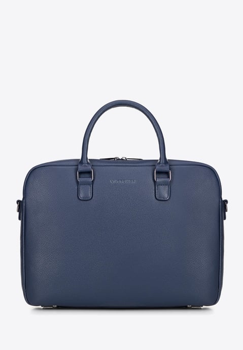 Bolso Wittchen para portátil de 16 pulgadas para hombre, piel sintética, azul marino, piel ecológica - Image 1