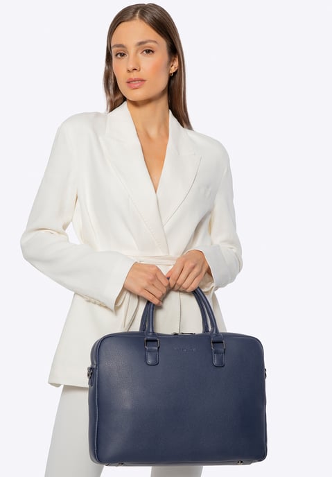 Bolso Wittchen para portátil de 16 pulgadas para hombre, piel sintética, azul marino, piel ecológica - Image 2