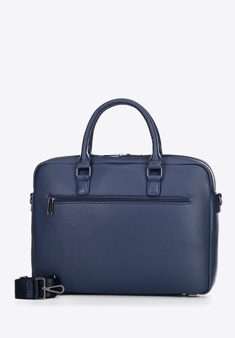 Bolso Wittchen para portátil de 16 pulgadas para hombre, piel sintética, azul marino, piel ecológica - Image 4