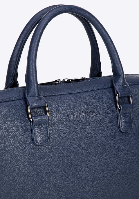 Bolso Wittchen para portátil de 16 pulgadas para hombre, piel sintética, azul marino, piel ecológica - Image 6