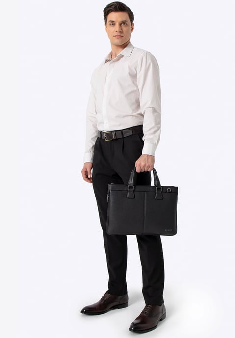 Bolso Wittchen para portátil de 14,5" para hombre en piel sintética negra - Image 1