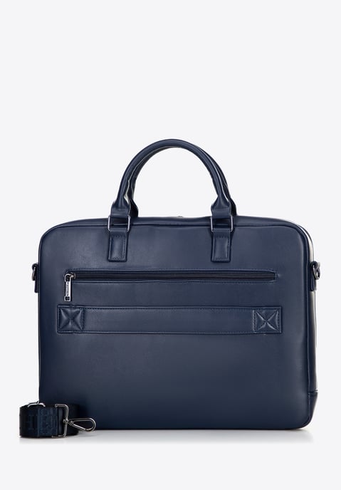 Bolso Wittchen para portátil de 16 pulgadas para hombre, piel sintética, azul marino, piel ecológica - Image 2