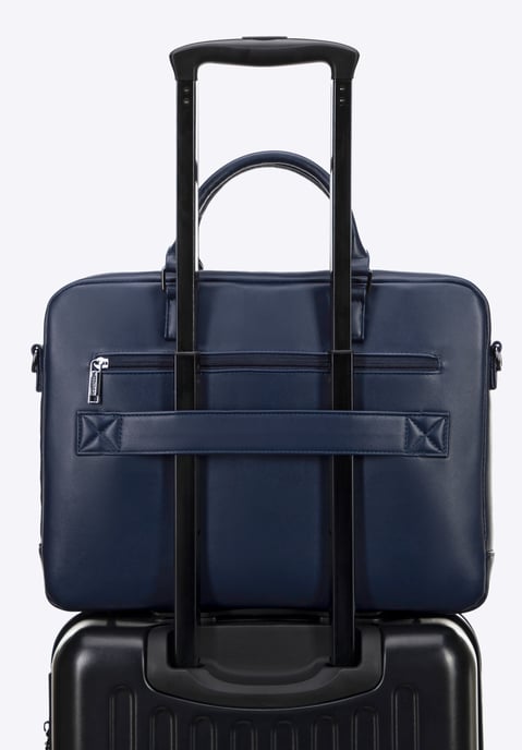 Bolso Wittchen para portátil de 16 pulgadas para hombre, piel sintética, azul marino, piel ecológica - Image 5