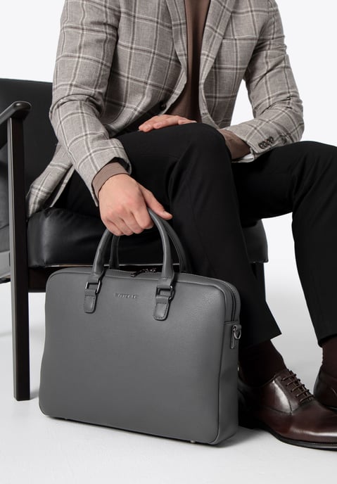 Bolso Wittchen para portátil de 16" para hombre en piel sintética gris - Image 2