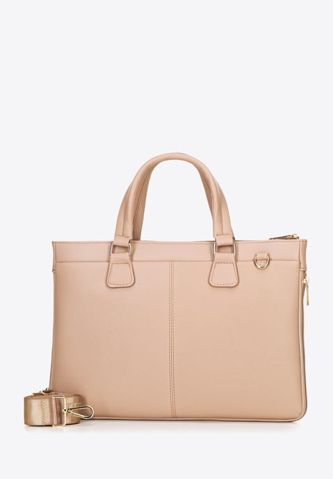 Wittchen Bolso para portátil de hombre de 14,5" en polipiel, beige, beige, ecopiel - Image 2
