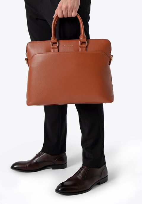 Bolso Wittchen para portátil de 16 pulgadas para hombre, marrón claro, piel sintética, marrón claro, piel ecológica - Image 2
