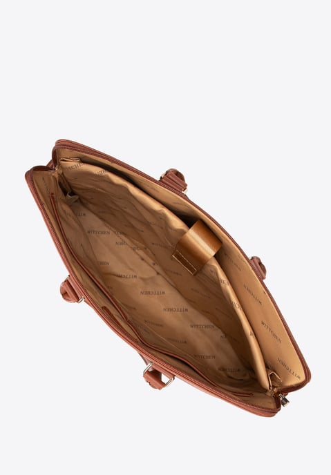 Bolso Wittchen para portátil de 16 pulgadas para hombre, marrón claro, piel sintética, marrón claro, piel ecológica - Image 4