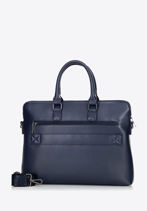 Bolso Wittchen para portátil de 16 pulgadas para hombre, piel sintética, azul marino, azul marino, piel ecológica - Image 2