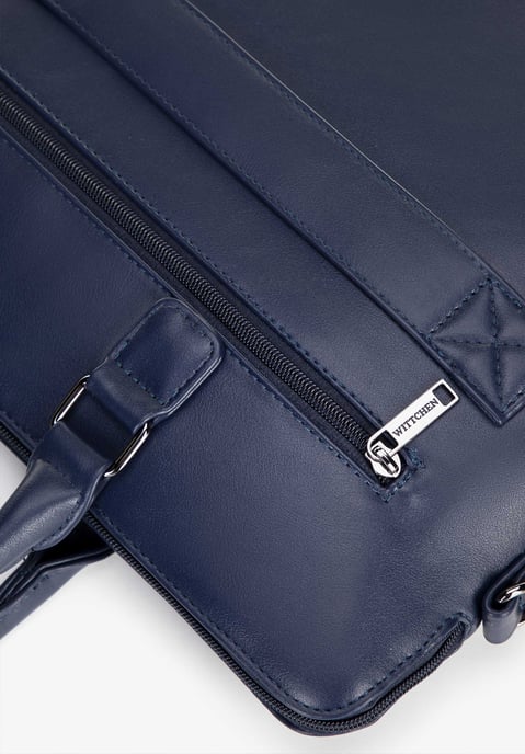 Bolso Wittchen para portátil de 16 pulgadas para hombre, piel sintética, azul marino, azul marino, piel ecológica - Image 5