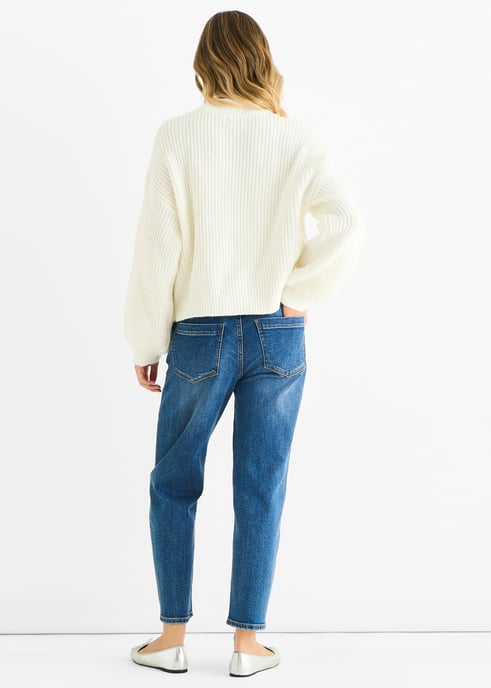 Jersey oversize de punto grueso blanco - Image 4