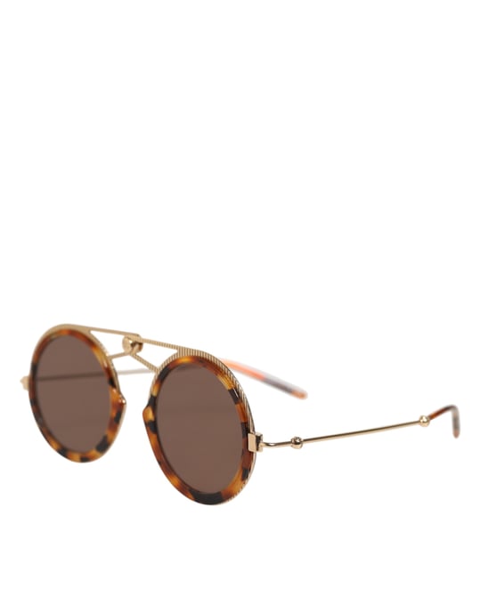 Gafas de sol DG Fatto A Mano con montura dorada Havana - Image 2