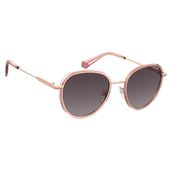 Gafas de sol metálicas Polaroid en oro rosa - Image 3