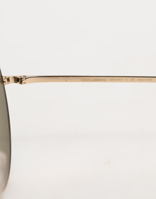 Gafas de sol redondas con lentes dorados de metal - Image 4