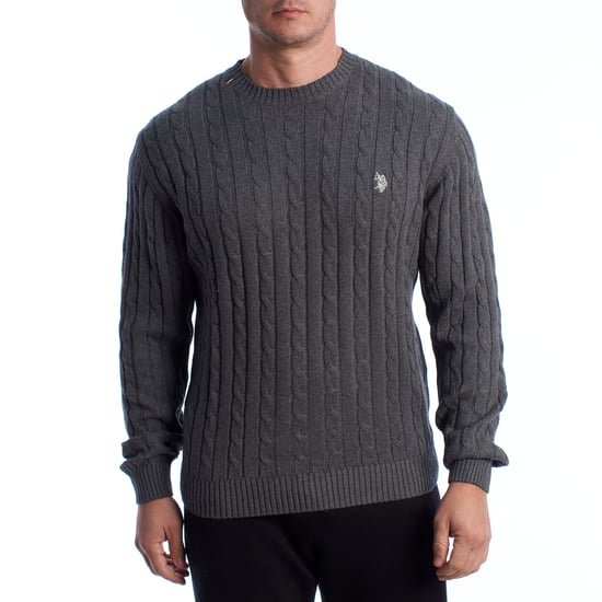 Suéter de Cuello Redondo de Punto Trenzado para Hombre US40173042 - Image 1