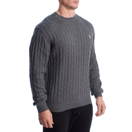 Suéter de Cuello Redondo de Punto Trenzado para Hombre US40173042 - Image 3