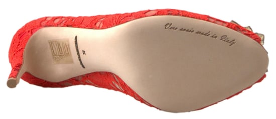 Zapatos de tacón alto de encaje con punta descubierta - Image 3