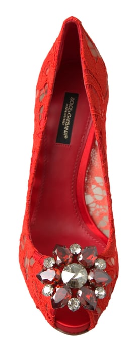 Zapatos de tacón alto de encaje con punta descubierta - Image 4