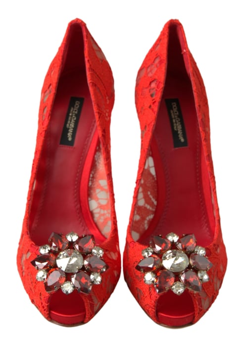 Zapatos de tacón alto de encaje con punta descubierta - Image 5