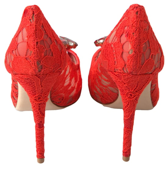 Zapatos de tacón alto de encaje con punta descubierta - Image 6