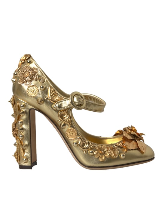 Zapatos de Tacón Alto Mary Jane Dorados - Image 1