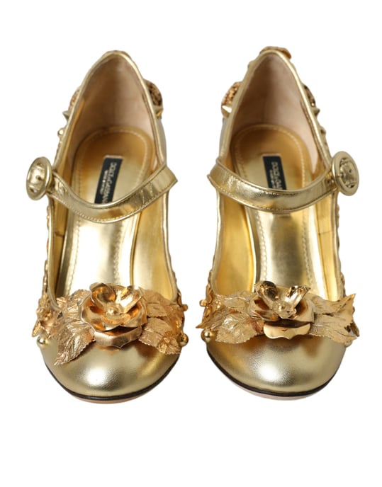 Zapatos de Tacón Alto Mary Jane Dorados - Image 2