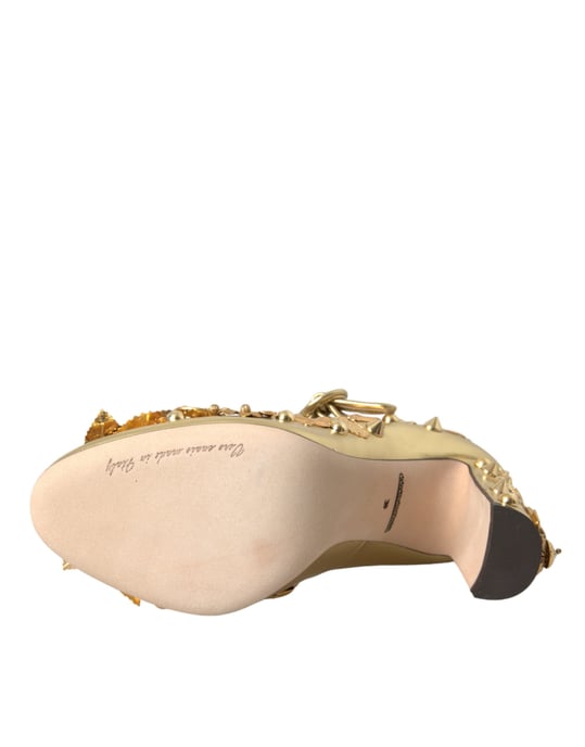 Zapatos de Tacón Alto Mary Jane Dorados - Image 6