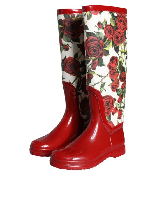 Botas de goma altas con estampado de rosas - Image 3