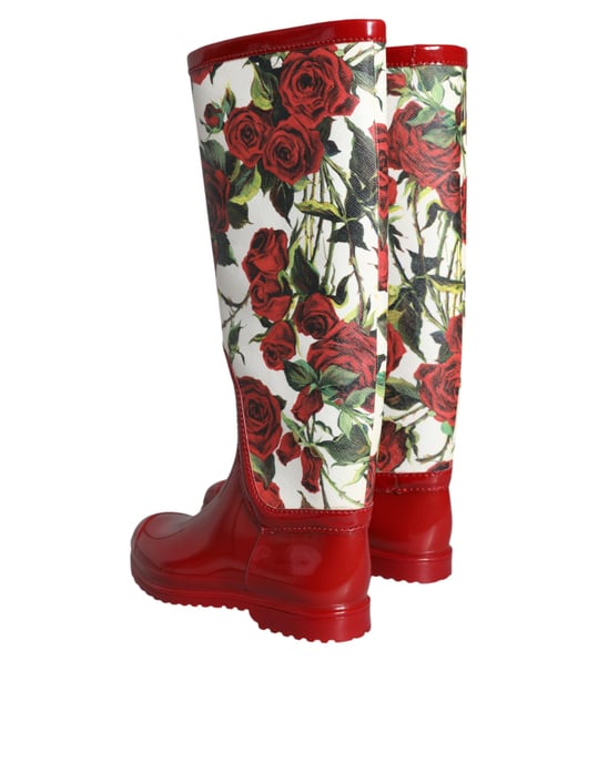 Botas de goma altas con estampado de rosas - Image 4