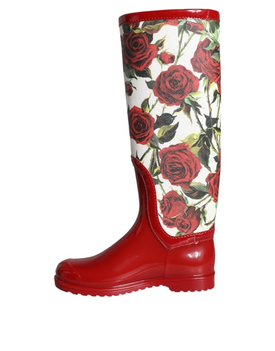 Botas de goma altas con estampado de rosas - Image 5