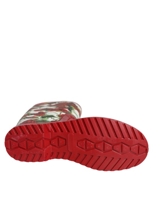Botas de goma altas con estampado de rosas - Image 6