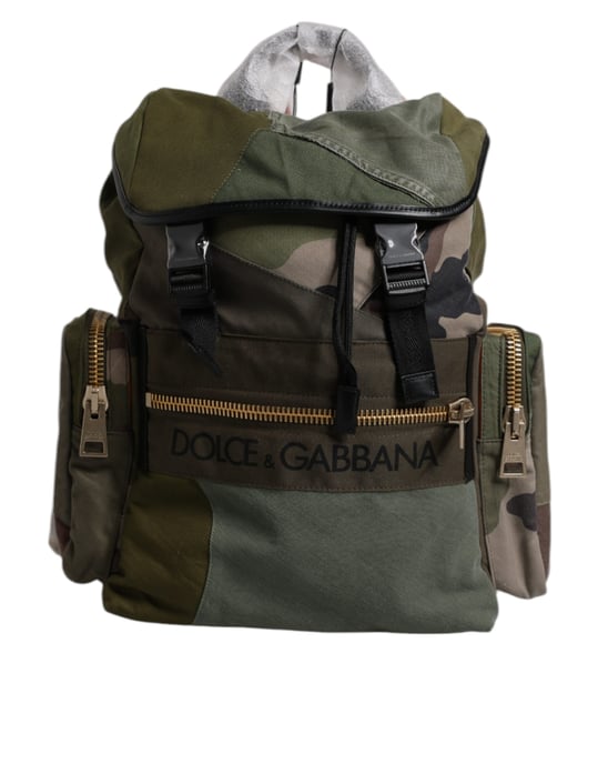 Mochila de viaje de parches en verde militar - Image 5