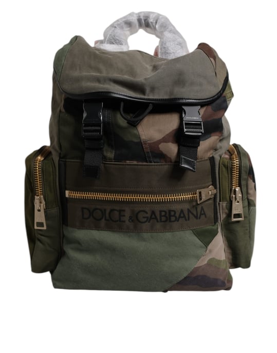 Mochila de viaje de parche militar verde - Image 1