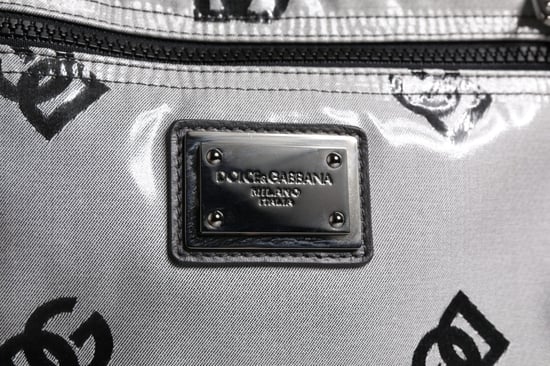 Mochila de lona gris y negra con logo DG - Image 2
