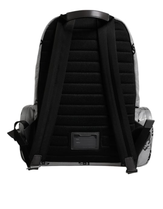 Mochila de lona gris y negra con logo DG - Image 4