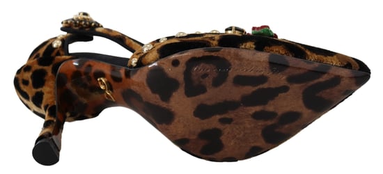 Zapatos de Tacón de Terciopelo Leopardo con Detalle en Rosa - Image 6