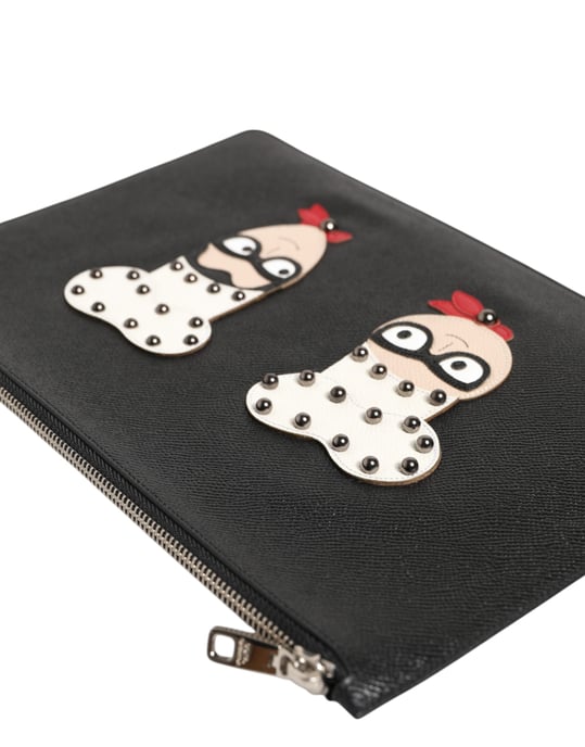Bolso de mano para hombres de piel negra #DGFAMILY adornado - Image 4