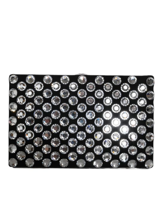 Bolso de mano de terciopelo negro con cristales para una fiesta de noche - Image 3