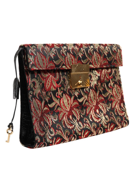 Bolso de documentos floral jacquard multicolor - Image 2