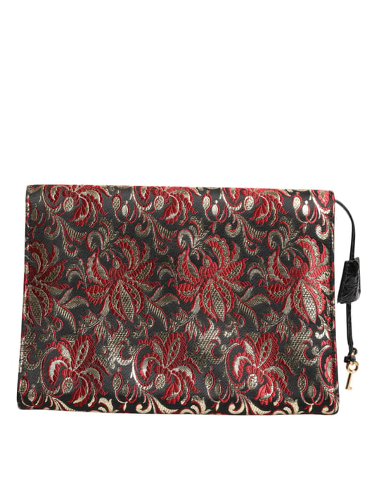 Bolso de documentos floral jacquard multicolor - Image 3