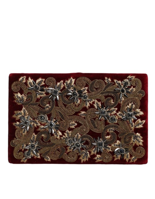 Bolso de Mano de Terciopelo Rojo con Marco Dorado para Fiesta Nocturna - Image 2
