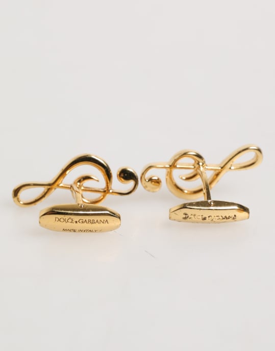 Pin de Metal de Bronce con Nota Musical Dorada Accesorio para Hombres Gemelos - Image 3